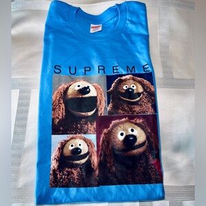 NWT Supreme tee with muppets in blue large